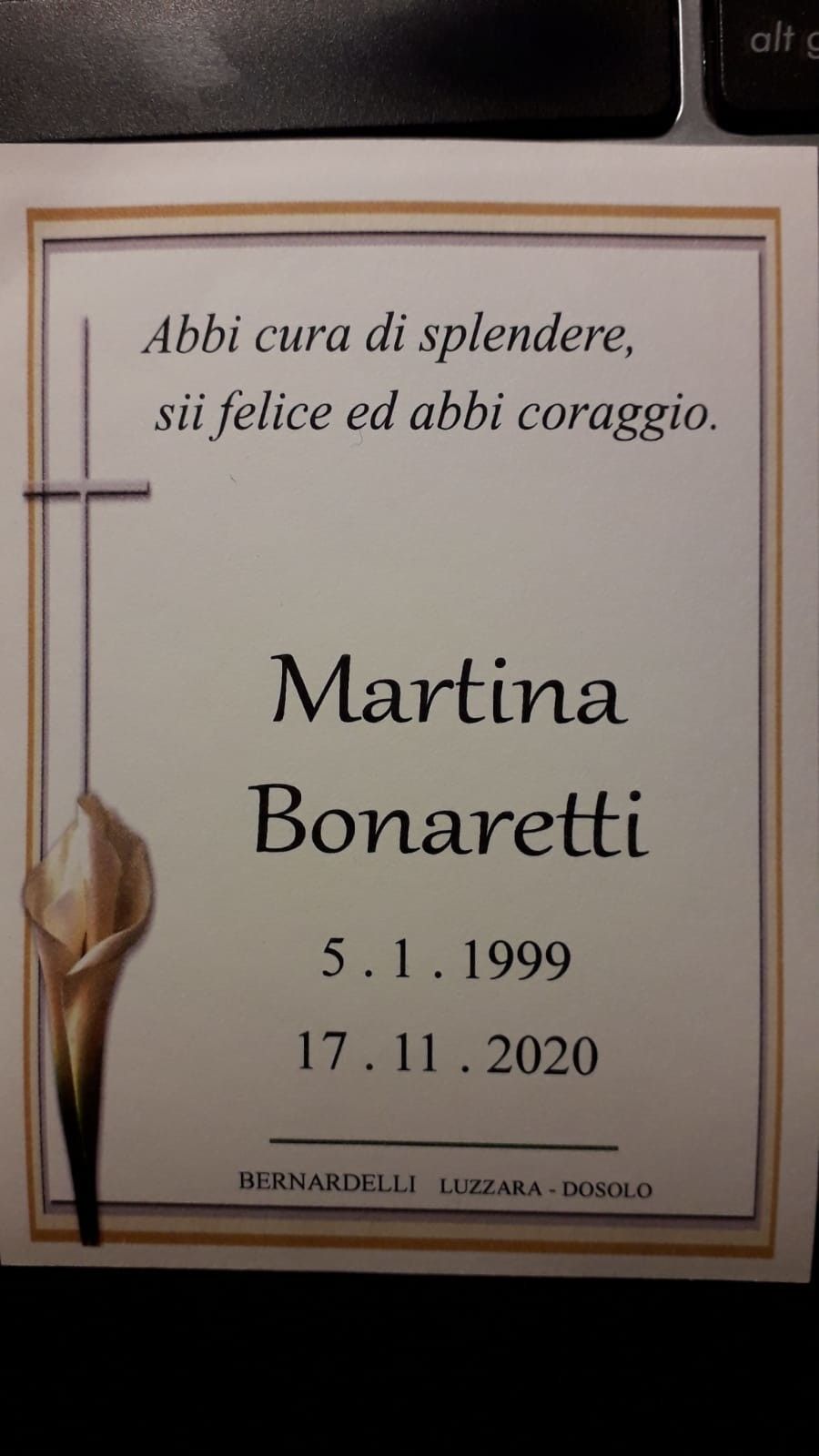 &nbsp;La memoria in ricordo di Martina&nbsp;