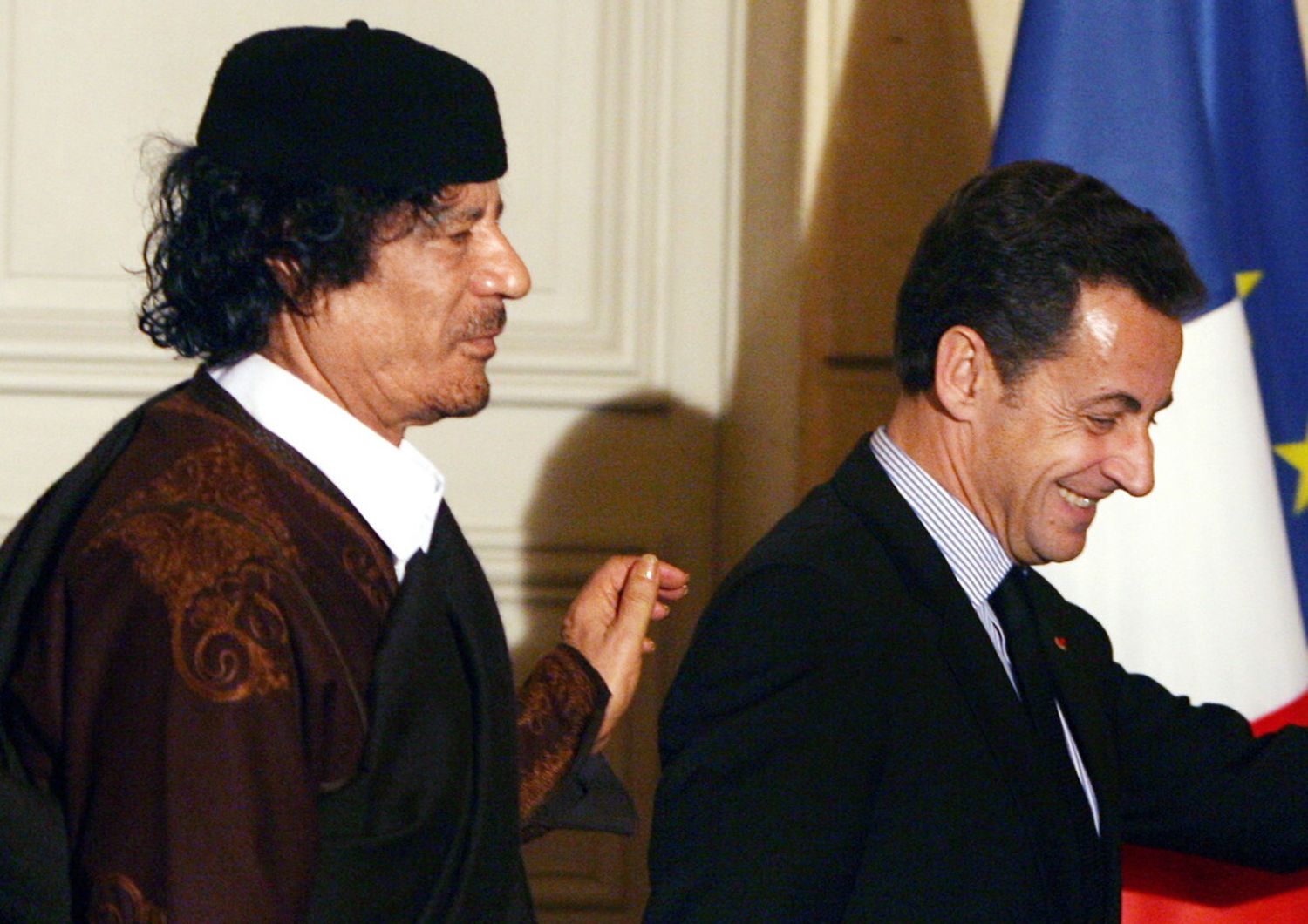 Gheddafi e Sarkozy nel 2007