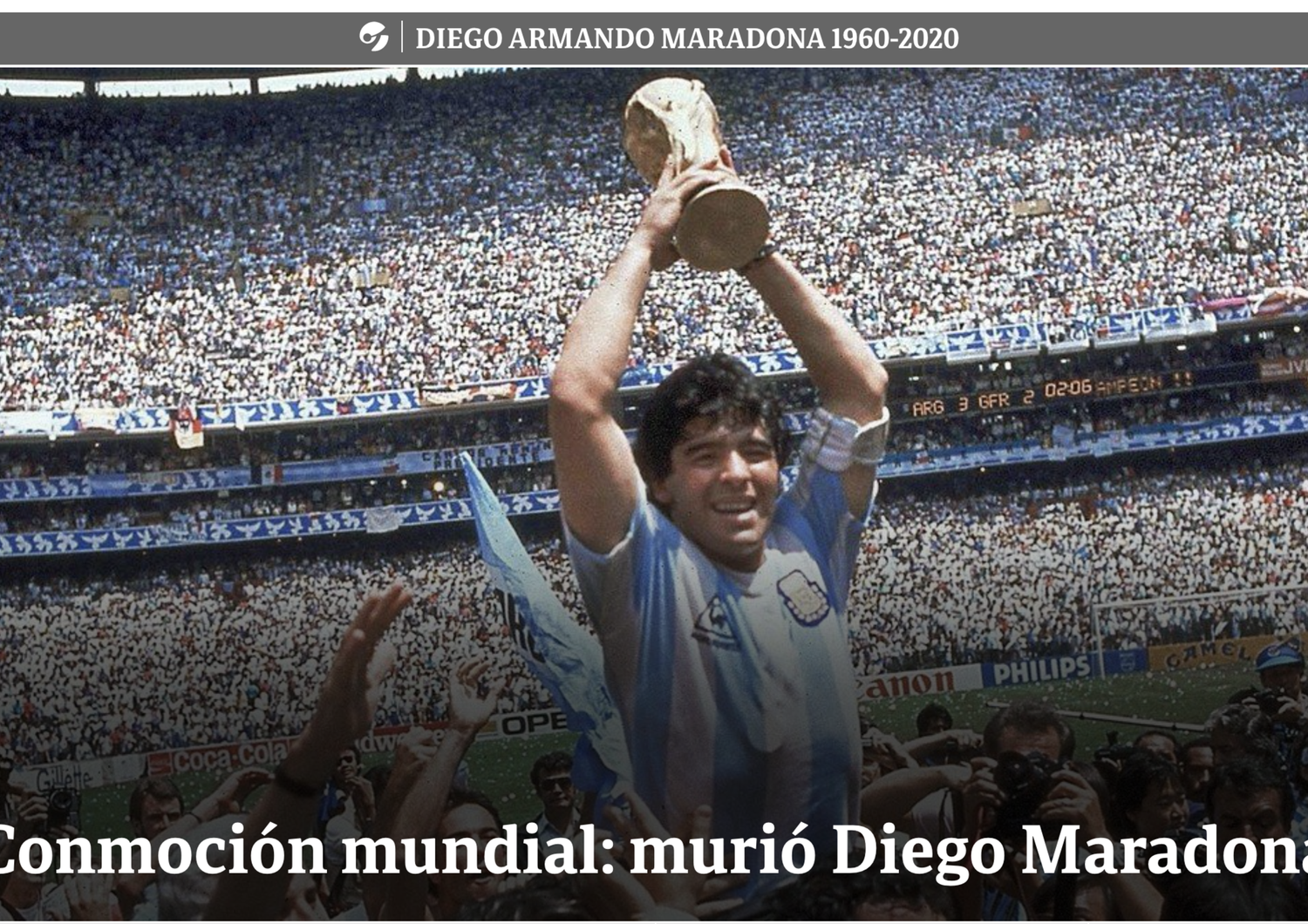 Maradona&nbsp;dolore media mondo morto dio del calcio