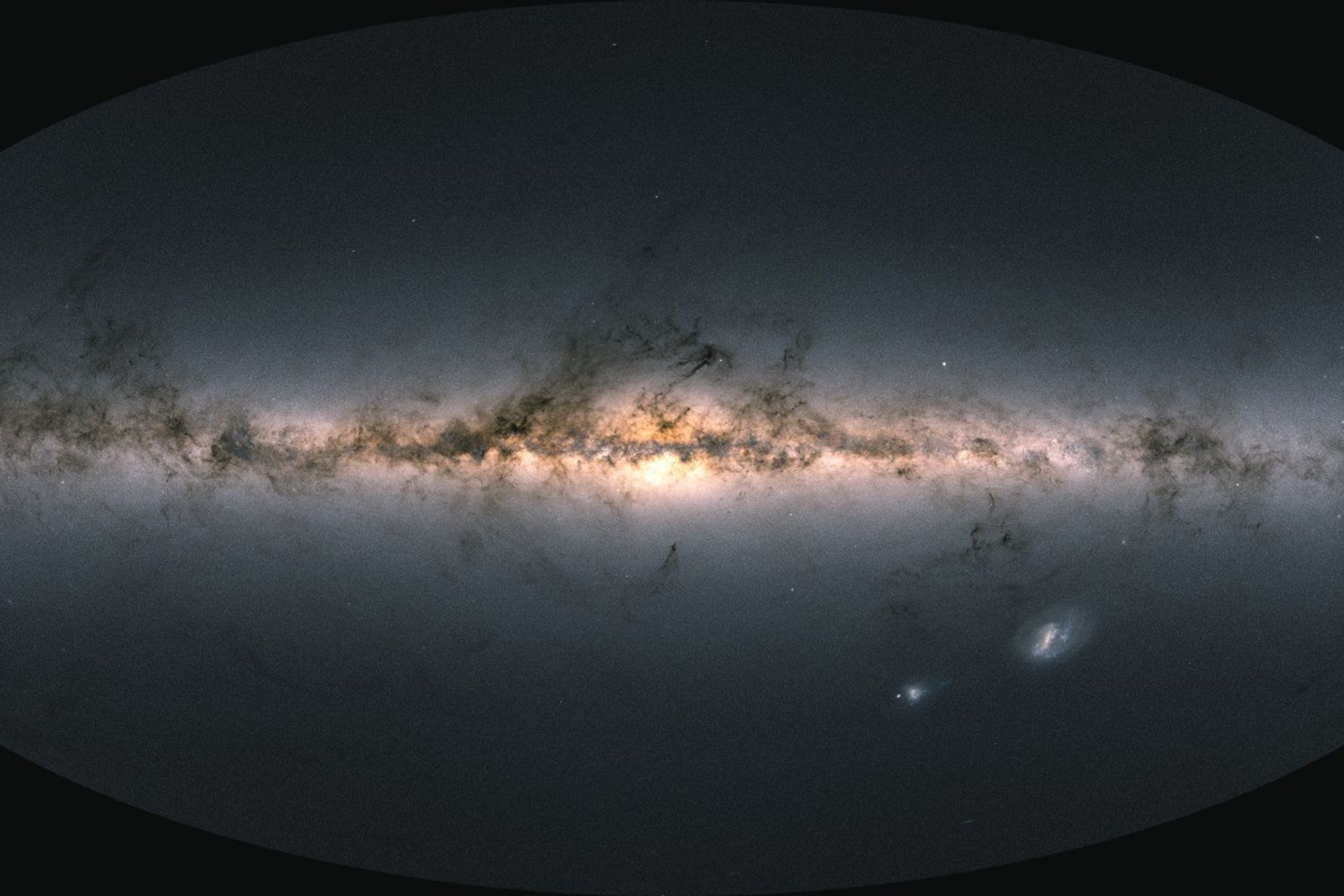 La distribuzione nel cielo di oltre un miliardo e mezzo di stelle, le cui posizioni, luminosit&agrave; e colori sono tratte dalla Early Data Release 3 della missione Gaia