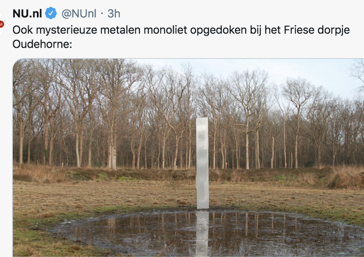 Il monolite apparso nei Paesi Bassi