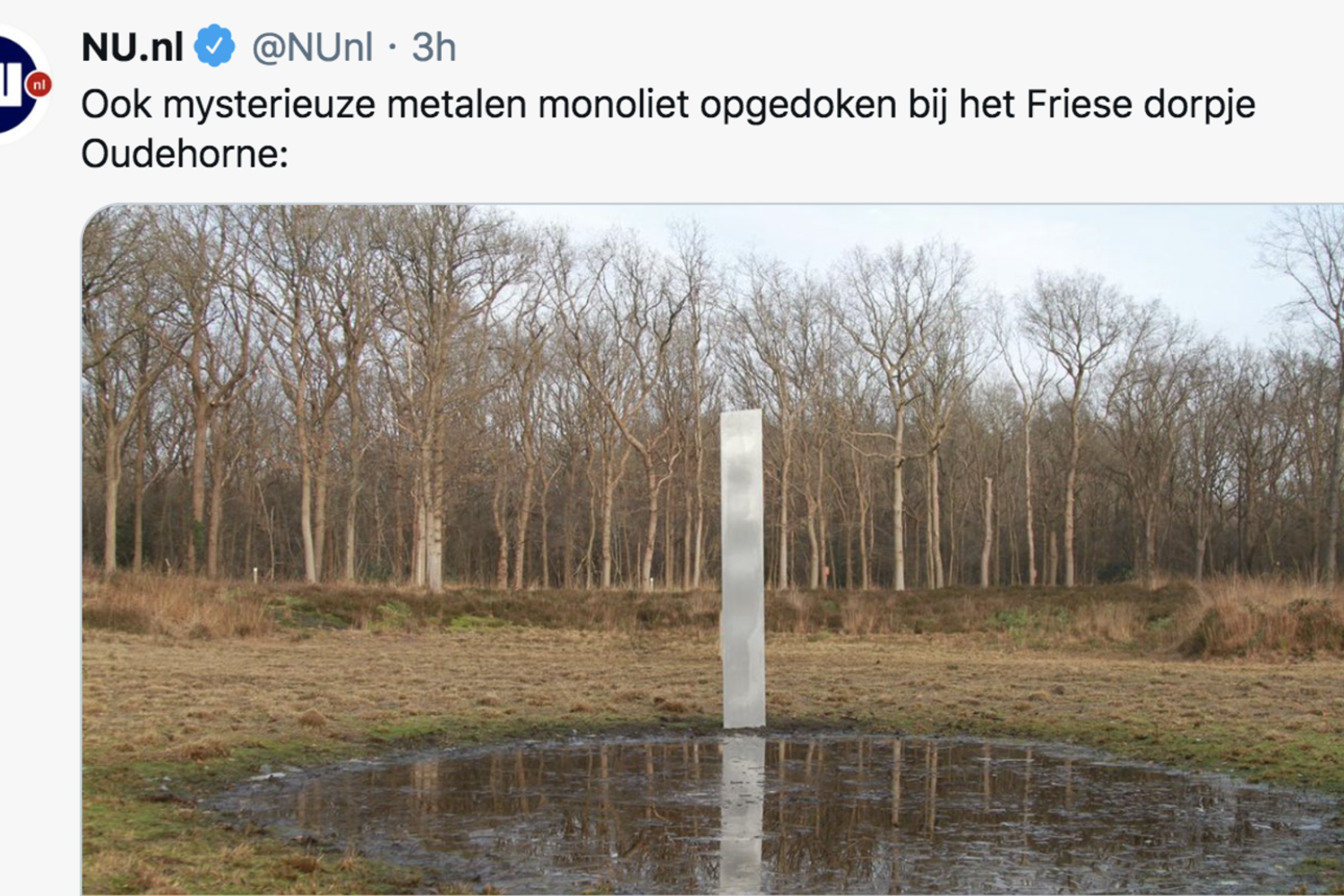 Il monolite apparso nei Paesi Bassi