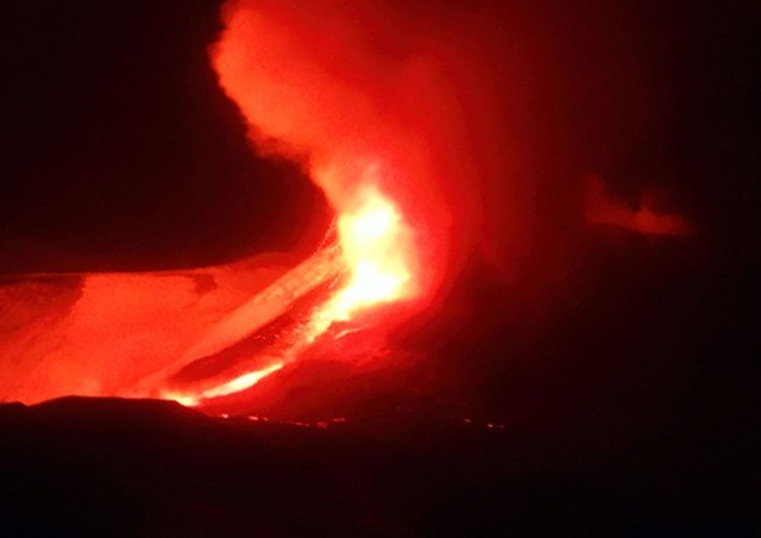 Etna, foto del parossismo della notte tra il 13 e il 14 dicembre 2020