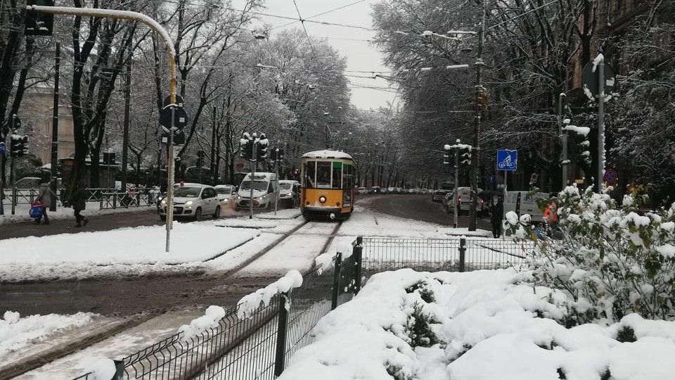 Maltempo, Milano sotto la neve&nbsp;