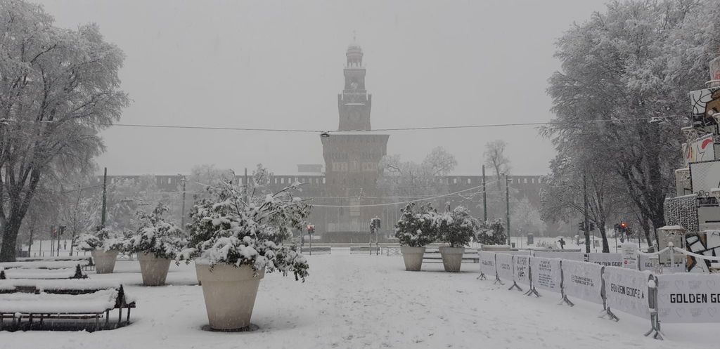 Maltempo e neve a Milano