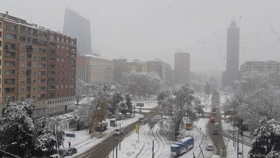 Maltempo, Milano sotto la neve&nbsp;&nbsp;