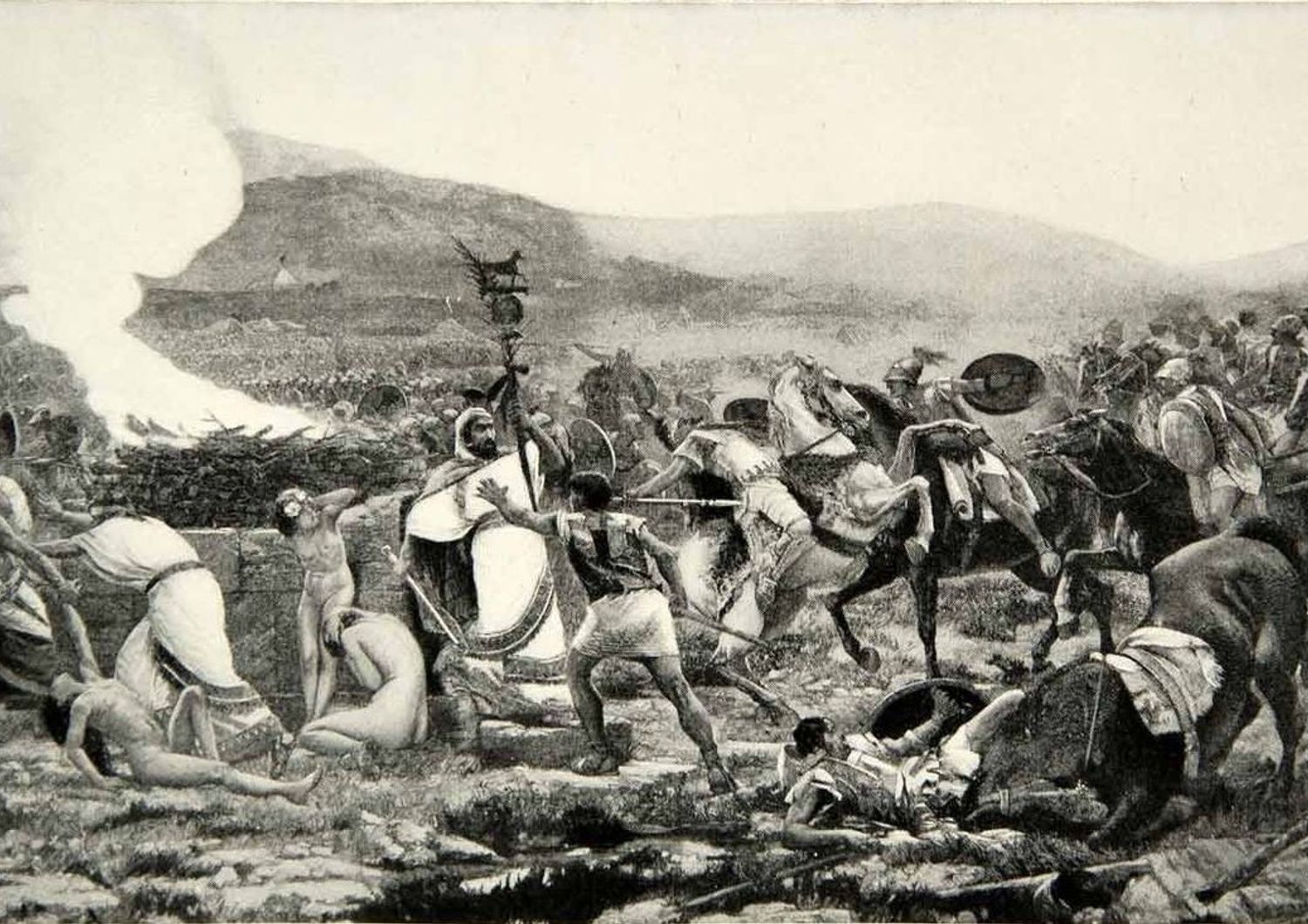 &nbsp;La battaglia di Himera, incisione di Giuseppe Sciuti