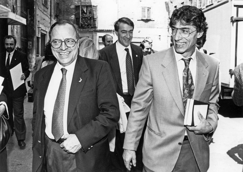 Marco Formentini e Umberto Bossi a inizio Anni Novanta