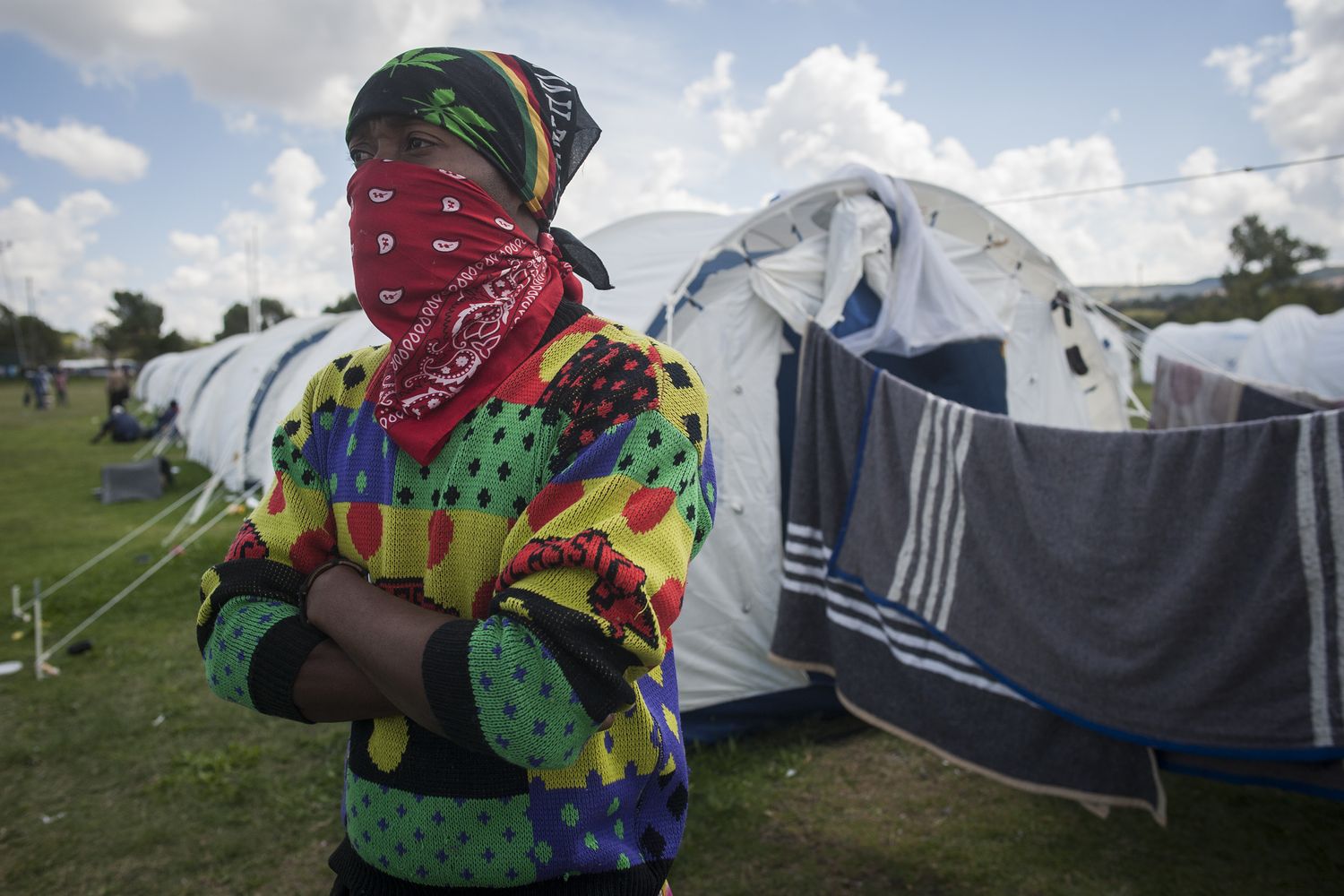 Tende per i senza tetto a Pretoria per contenere la pandemia