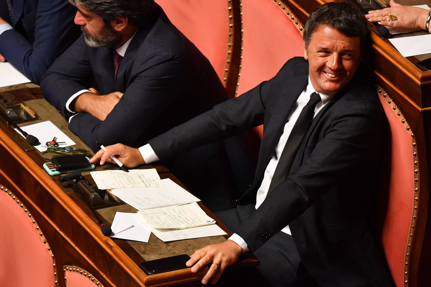 Matteo Renzi durante una seduta del Senato