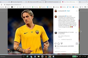 Nicol&ograve; Zaniolo annuncia su Instagram la sua positivit&agrave; al Covid