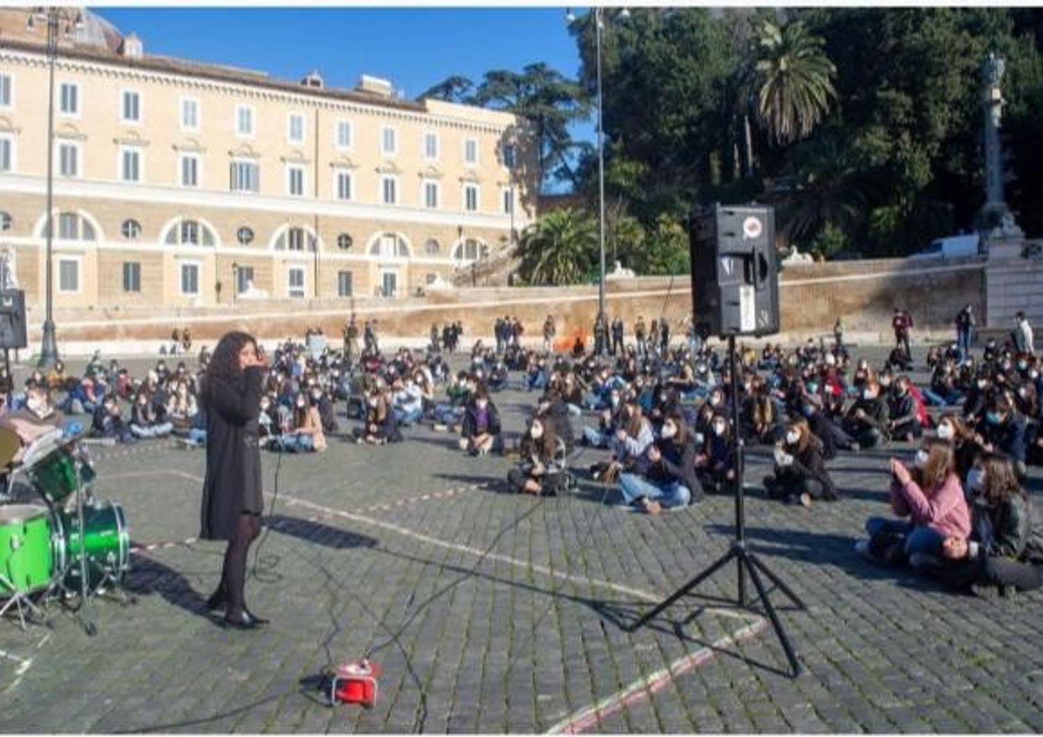 un sit in degli studenti del Righi