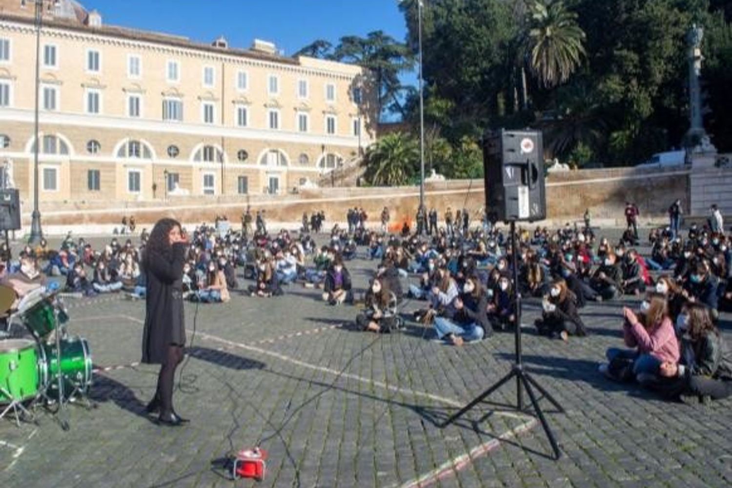 un sit in degli studenti del Righi