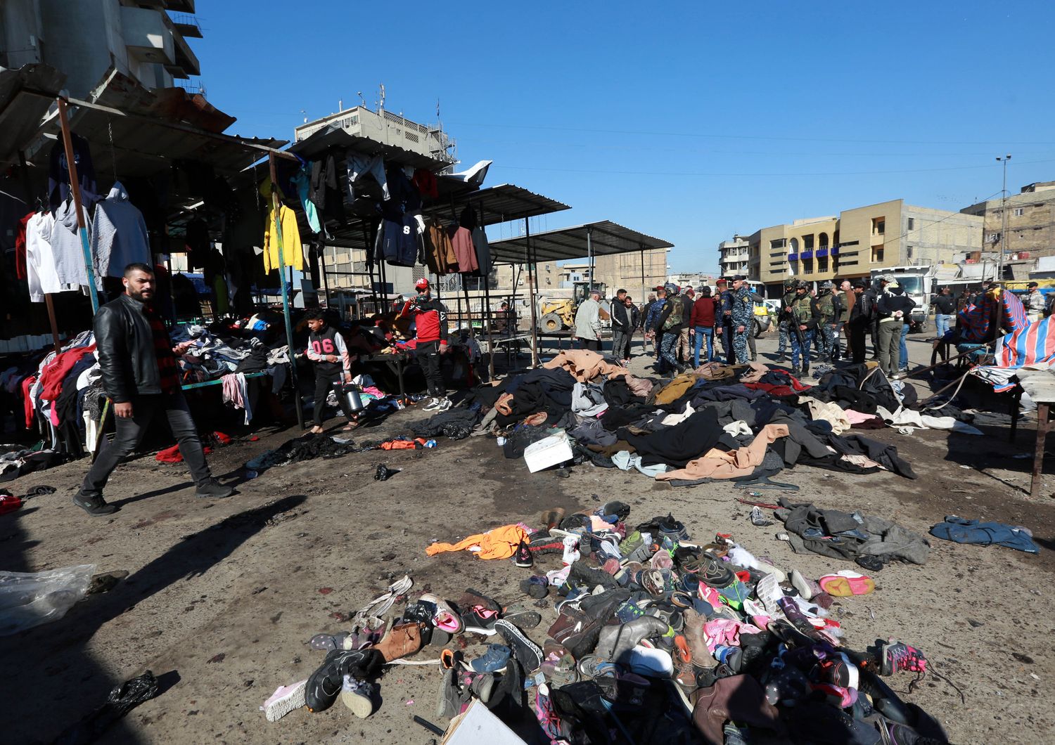 Il mercato di Baghdad dopo la strage