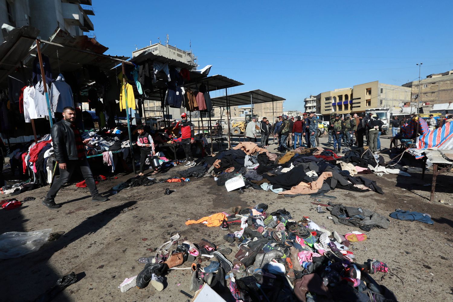 Il mercato di Baghdad dopo la strage