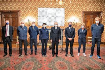 Il presidente di Sport &amp; Salute Vito Cozzoli al Qurinale con Sergio Matatrella