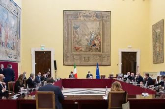 Sala della Lupa, la riunione del tavolo di lavoro convocato dal presidente della Camera Roberto Fico