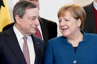 Mario Draghi e Angela Merkel