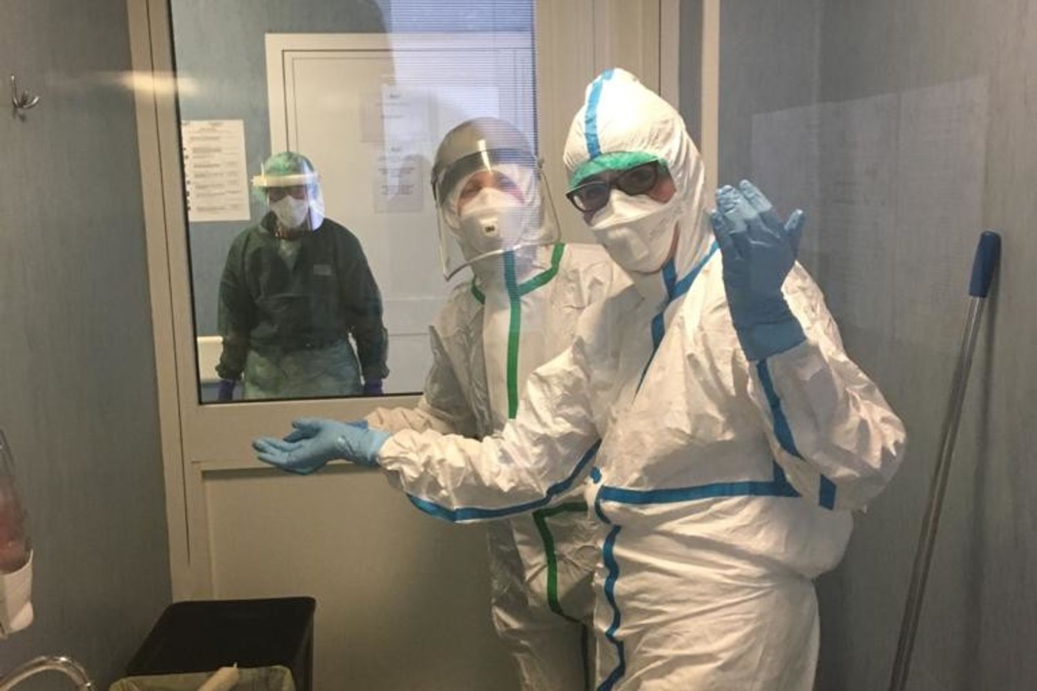 &nbsp;Giorgio Zembo con gli infermieri