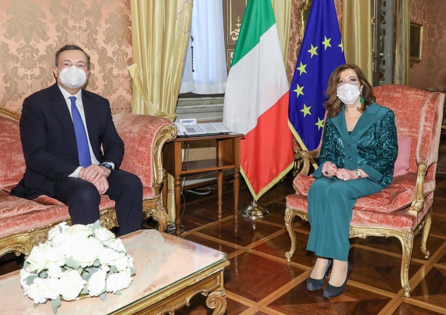 Mario Draghi ed Elisabetta Casellati