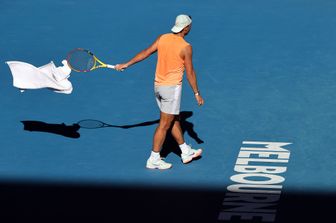 Sessione di allenamento per Rafael Nadal prima dell'inizio degli Australian Open 2021