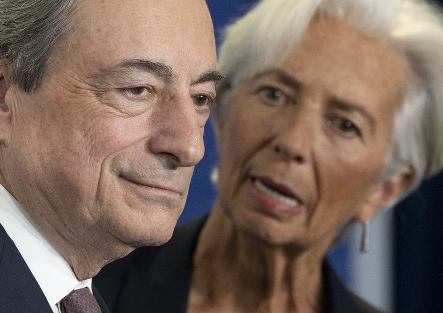 Mario Draghi e Christine Lagarde&nbsp;
