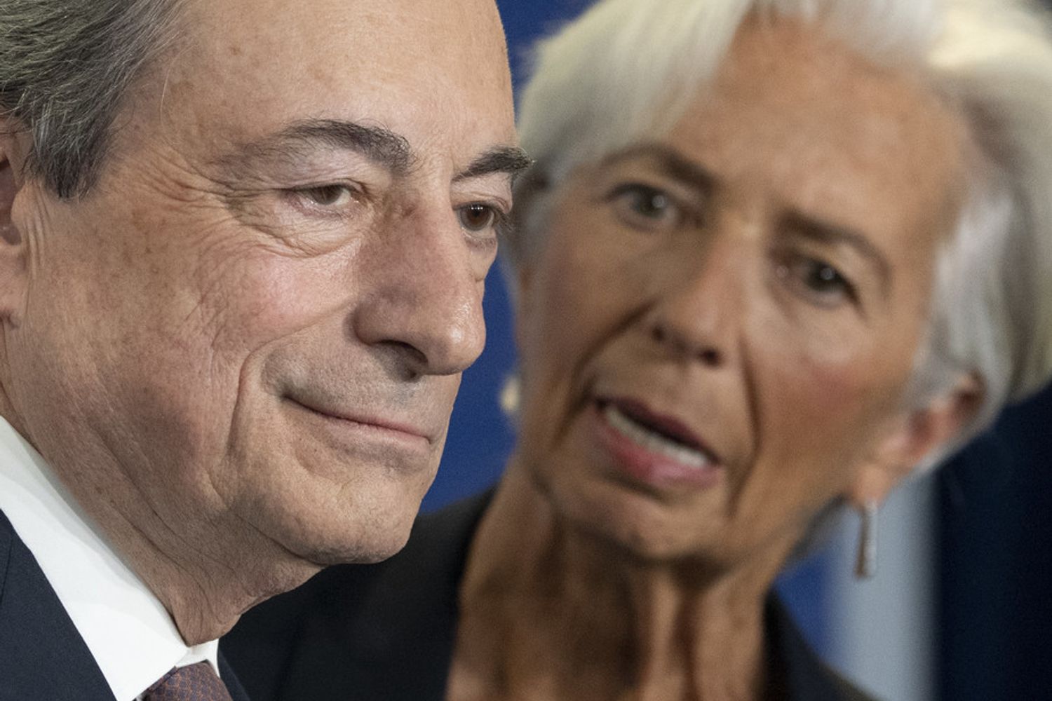Mario Draghi e Christine Lagarde&nbsp;