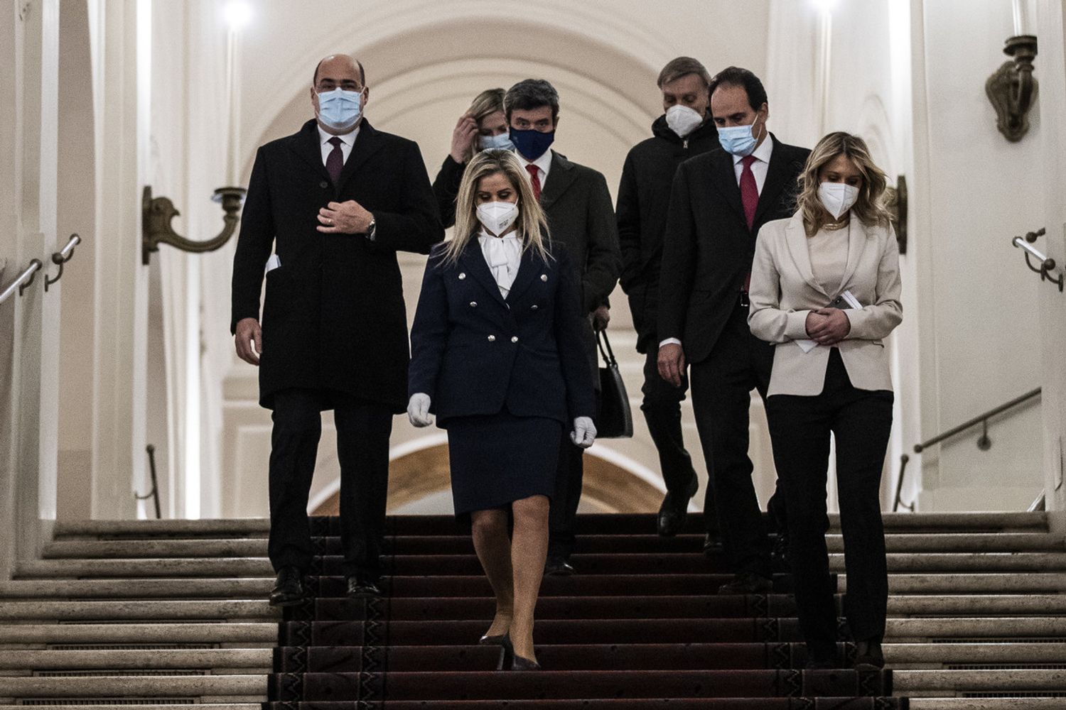 Nicola Zingaretti, Andrea Orlando, Andrea Marcucci, Graziano Delrio e Valentina Cuppi