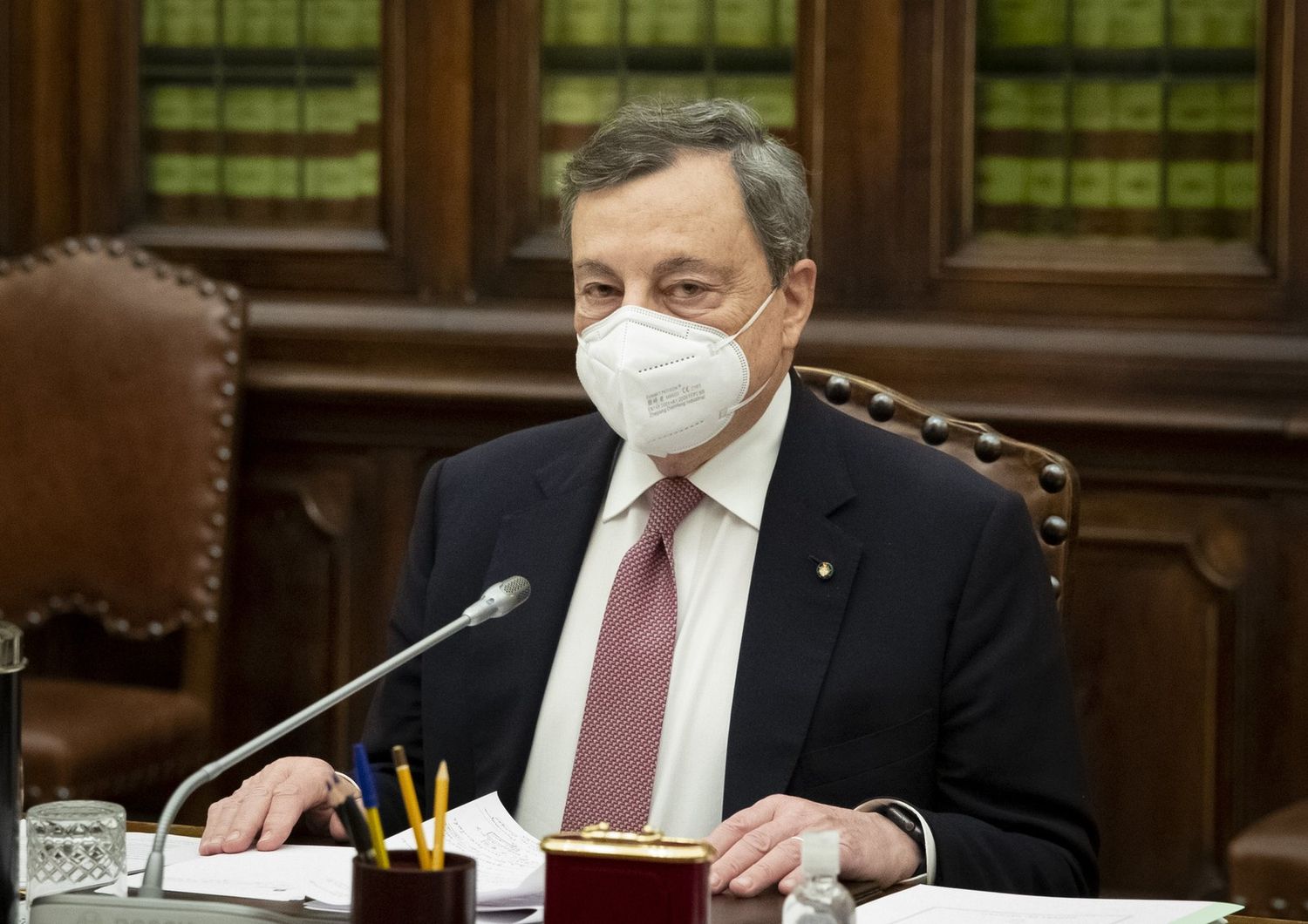 Mario Draghi durante le consultazioni a Montecitorio