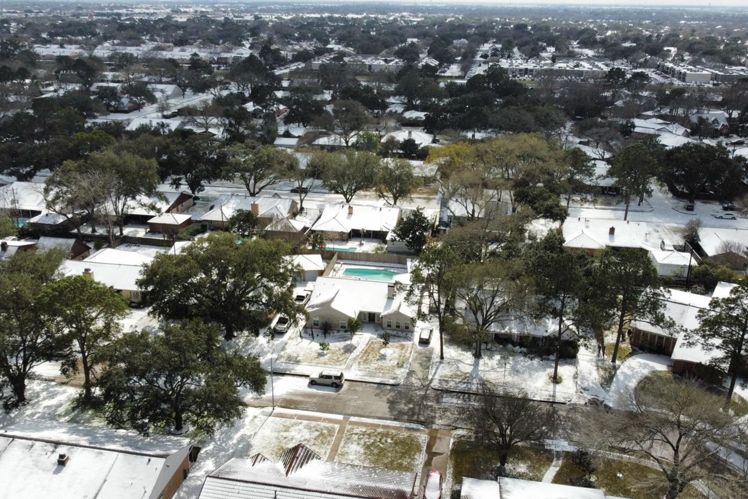 Houston, in Texas, sotto la neve