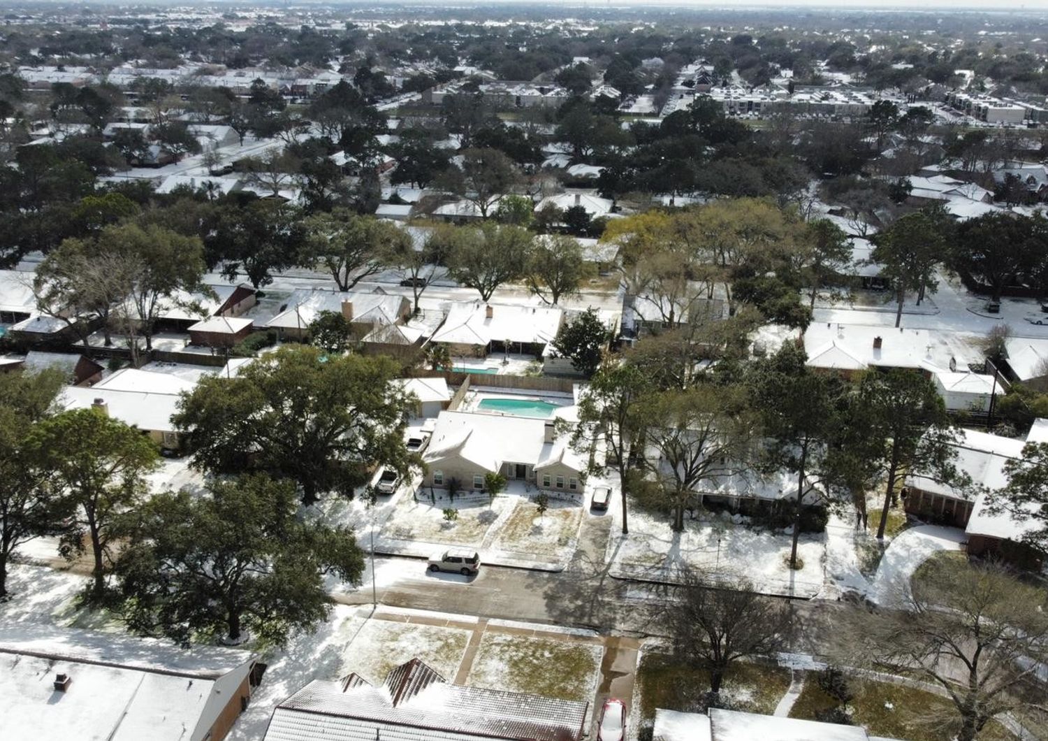 Houston, in Texas, sotto la neve