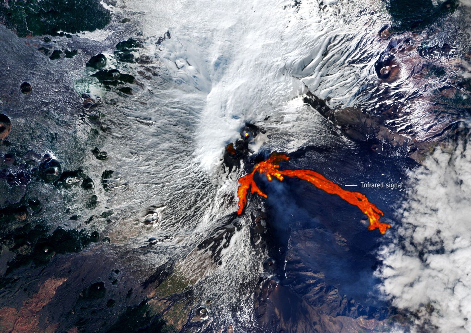 L'eruzione dell'Etna ripresa dal satellite&nbsp;Copernicus&nbsp;Sentinel-2