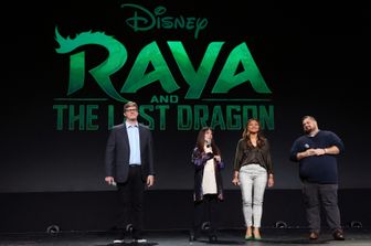 Un momento della presentazione del nuovo film Disney ad Anaheim, in California