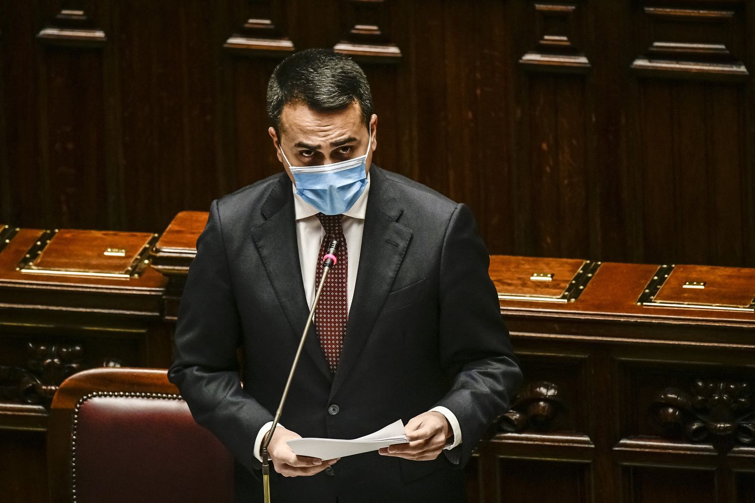 Il ministro degli Esteri Luigi Di Maio durante l'informativa alla Camera sull'agguato in Congo