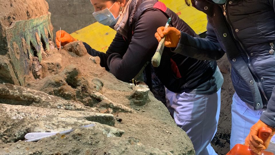 Il ritrovamento del carro a Pompei