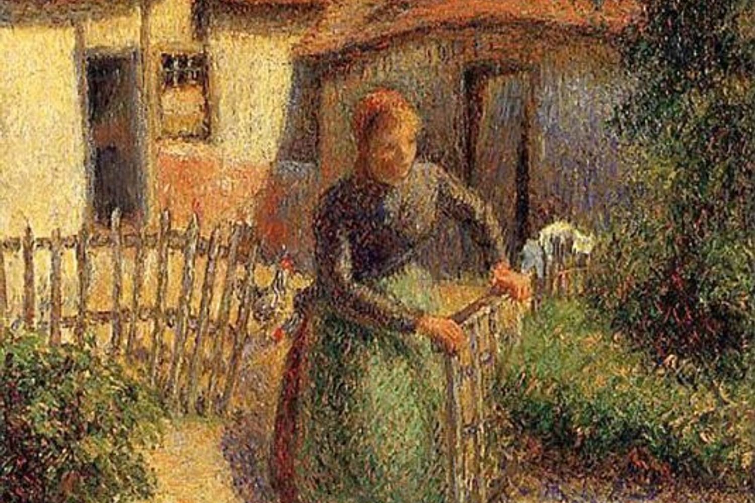 Pastora che fa rientrare il gregge, dipinto nel 1886 da Camille Pissarro