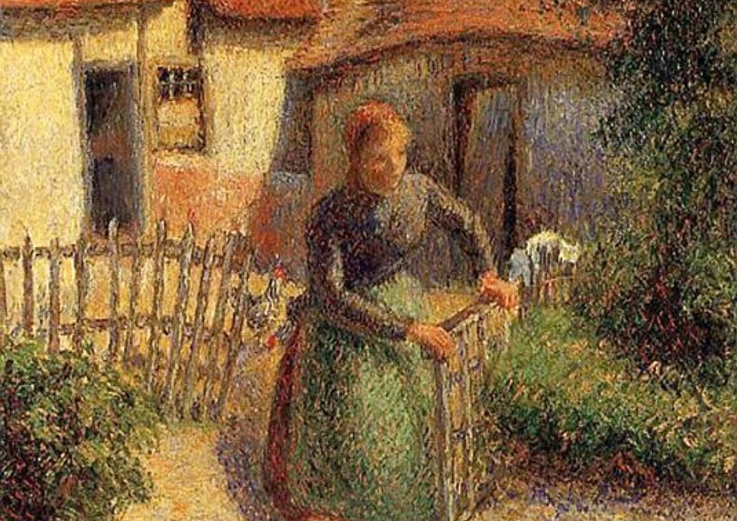 Pastora che fa rientrare il gregge, dipinto nel 1886 da Camille Pissarro
