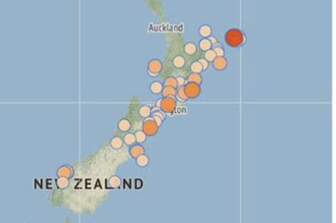 Mappa terremoto, Nuova Zelanda