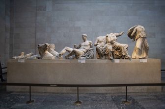 Alcune delle sculture in marmo che adornavano il Partenone, esposte al British Museum di Londra