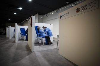 Il punto vaccinale all'auditorium di Roma