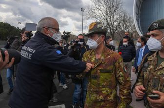 Il capo della Protezione civile, Curcio, e il commissario per l'emergenza Covid, Figliuolo&nbsp;