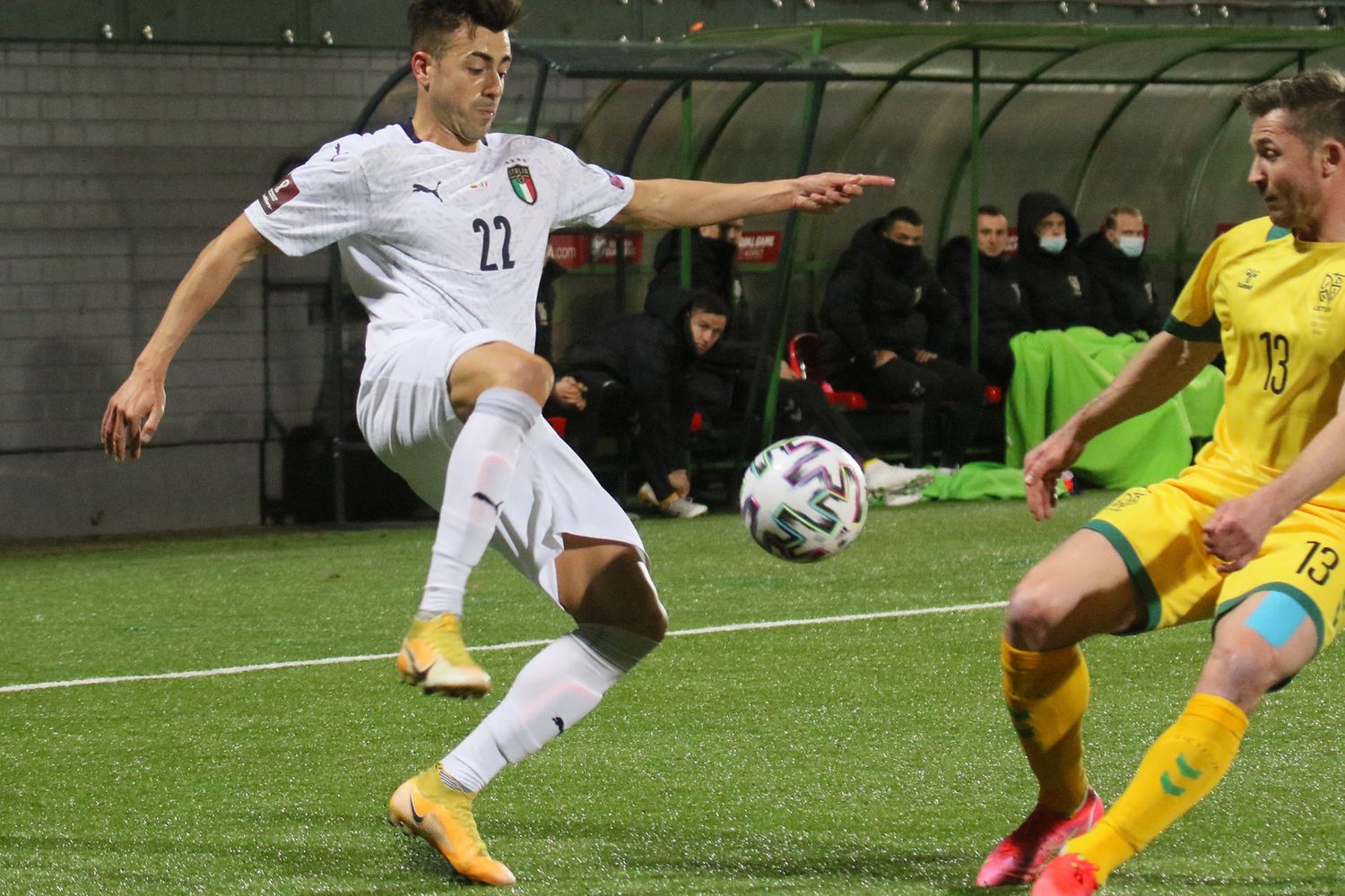 Stephan El Shaarawy nel corso dell'incontro Lituania-Italia