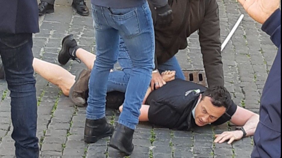 I disordini davanti a Montecitorio