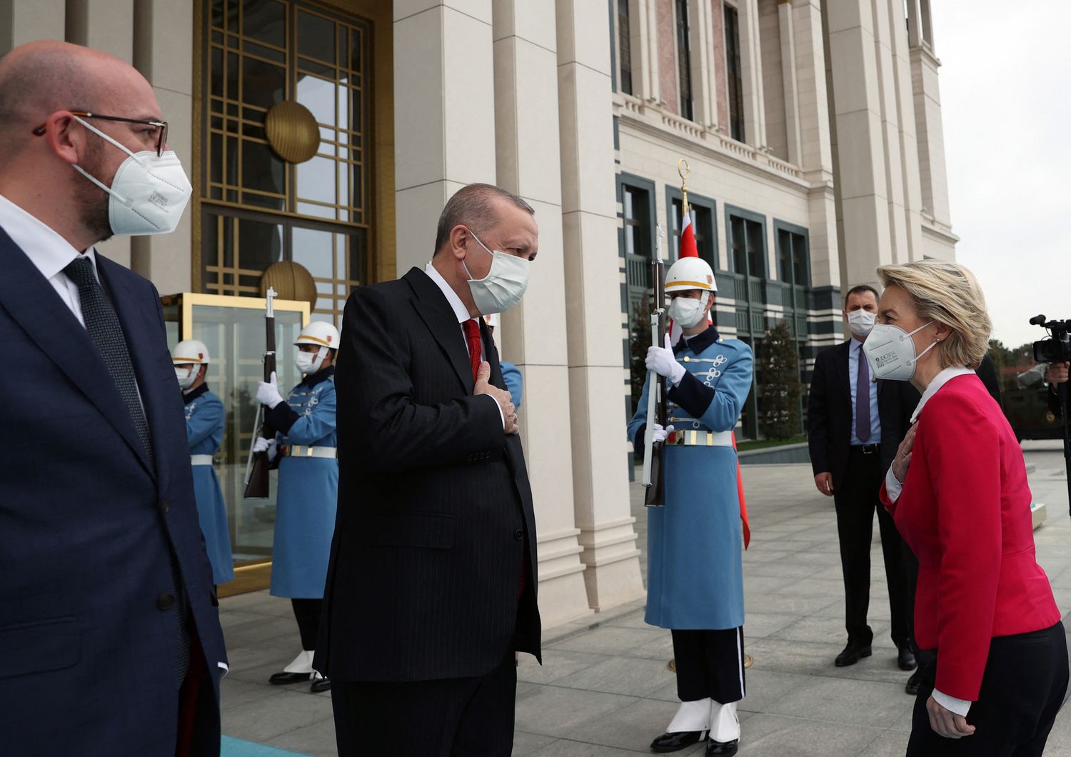 Il presidente turco Erdogan e la presidente della Commissione europea, Ursula von der Leyen