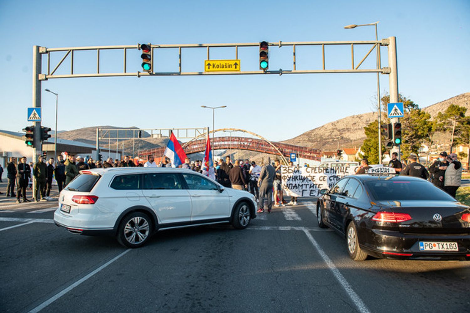 Una protesta a Podgorica in Montenegro&nbsp;