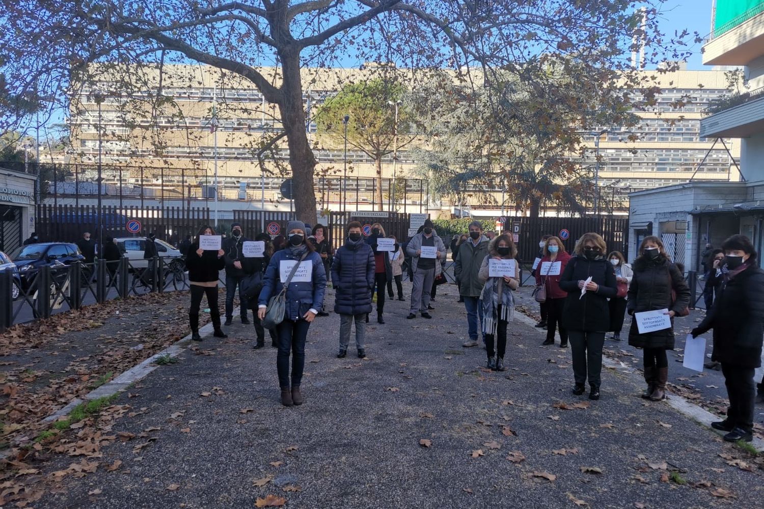 Una manifestazione dei dipendenti giudiziari