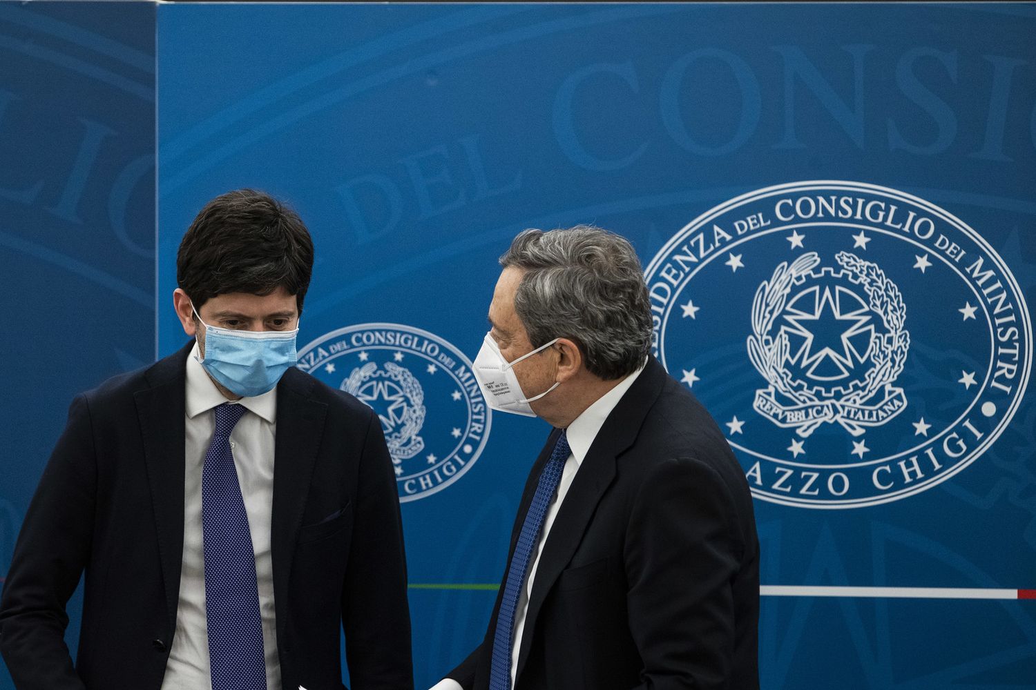 Roberto Speranza e Mario Draghi