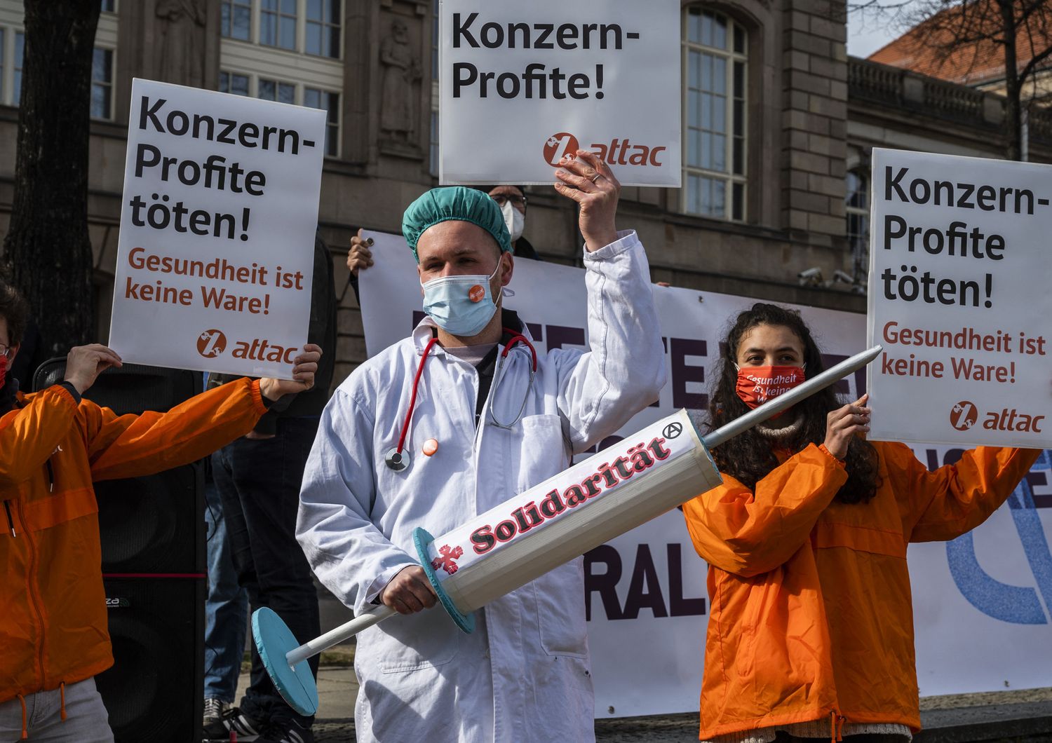 &nbsp;Manifestazione per la sospensione dei brevetti sui vaccini a Berlino