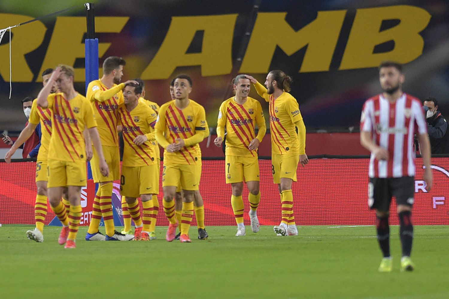 L'esultanza del Barcellona