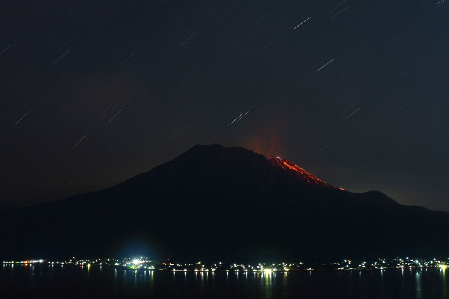 &nbsp;Eruzione del vulcano Sakurajima nel maggio del 2020